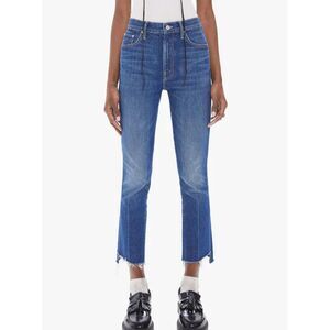 MOTHER Superior Insider Crop Step Fray Bad Reputation Solid Blue Wash Size 26